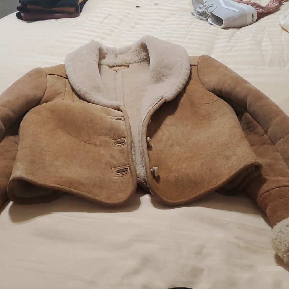 Cindy Spolek San Francisco Suede Shearling Jacket used.  Fits like an XS.